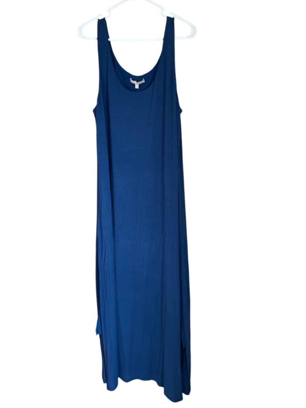 Joan Vass Sleeveless Scoop Neck Maxi Dress in Navy NWT Size XL
